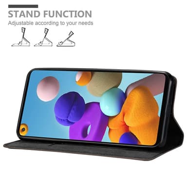 Samsung Galaxy A21s Suojakuori Lompakkokotelo (Ruskea)