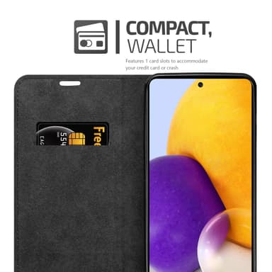 Samsung Galaxy A73 5G Suojakuori Lompakkokotelo (Musta)