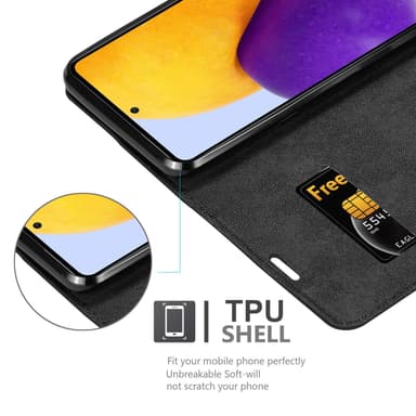 Samsung Galaxy A73 5G Suojakuori Lompakkokotelo (Musta)