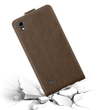 LG X POWER Suojakuori Lompakkokotelo (Ruskea)