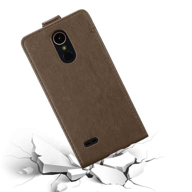 LG K10 2017 Suojakuori Lompakkokotelo (Ruskea)