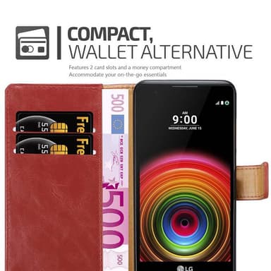 LG X POWER Suojakuori Lompakkokotelo (Punainen)