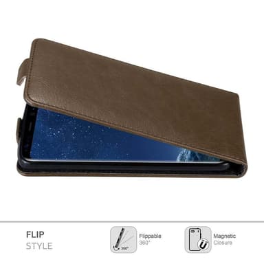 Samsung Galaxy S8 Suojakuori Lompakkokotelo (Ruskea)