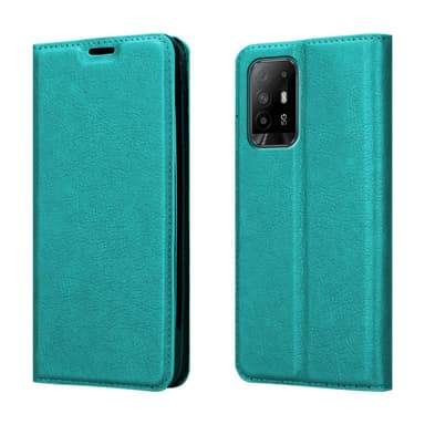 Oppo A94 5G Suojakuori Lompakkokotelo (Turkoosi)