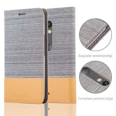 Motorola MOTO X PLAY Suojakuori Lompakkokotelo (harmaa)