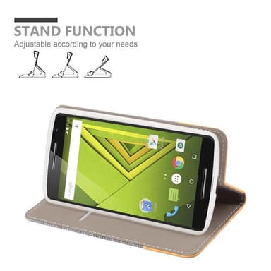 Motorola MOTO X PLAY Suojakuori Lompakkokotelo (harmaa)