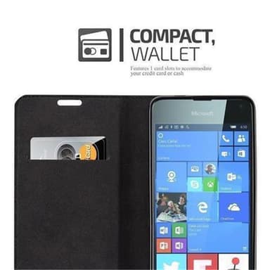 Nokia Lumia 650 Suojakuori Lompakkokotelo (Ruskea)