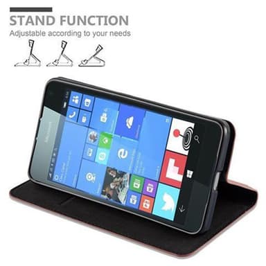 Nokia Lumia 650 Suojakuori Lompakkokotelo (Ruskea)