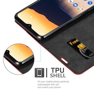 Nokia 2.3 Suojakuori Lompakkokotelo (Punainen)