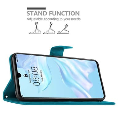 Huawei P30 Suojakuori Lompakkokotelo (Sininen)