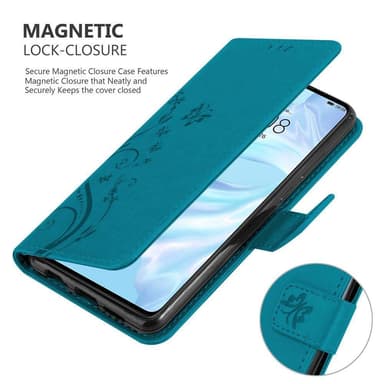Huawei P30 Suojakuori Lompakkokotelo (Sininen)