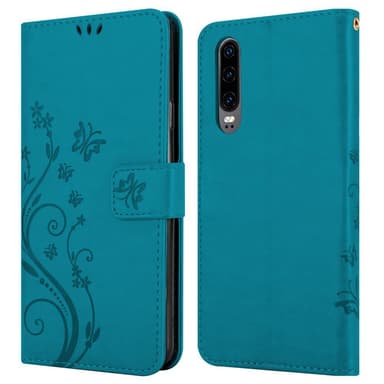 Huawei P30 Suojakuori Lompakkokotelo (Sininen)
