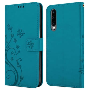 Huawei P30 Suojakuori Lompakkokotelo (Sininen)
