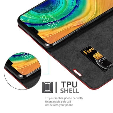 Huawei MATE 30 Suojakuori Lompakkokotelo (Punainen)
