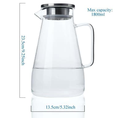 Karahvi Jug Teekannu Kahvipannu 1,8 L (läpinäkyvä)
