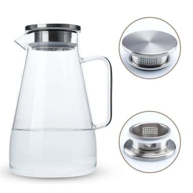 Karahvi Jug Teekannu Kahvipannu 1,8 L (läpinäkyvä)