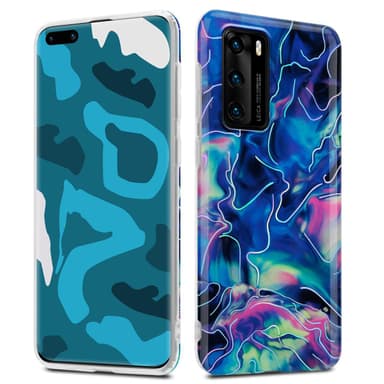 Huawei P40 Suojakuori Lompakkokotelo (Sininen)