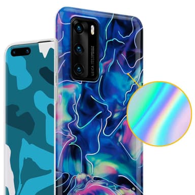 Huawei P40 Suojakuori Lompakkokotelo (Sininen)