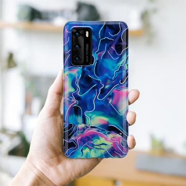 Huawei P40 Suojakuori Lompakkokotelo (Sininen)