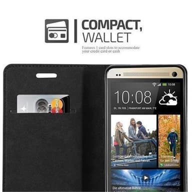 HTC ONE M7 Suojakuori Lompakkokotelo (Ruskea)