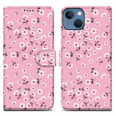 iPhone 13 Suojakuori Lompakkokotelo (Vaaleanpunainen)