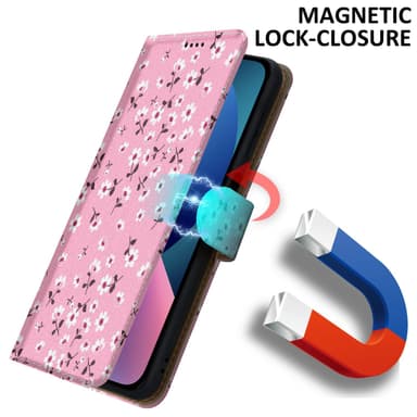 iPhone 13 Suojakuori Lompakkokotelo (Vaaleanpunainen)