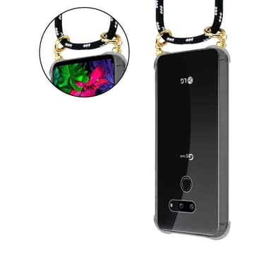 LG G8 ThinQ Suojakuori Kotelo Ketju (Musta)