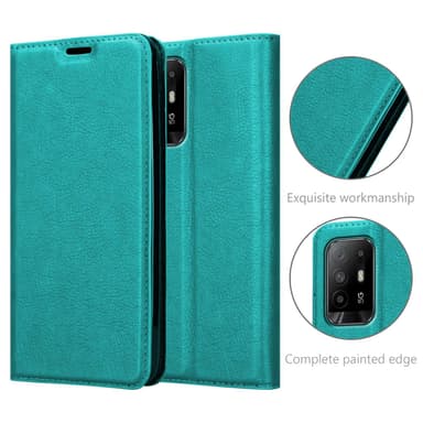 Oppo A94 5G Suojakuori Lompakkokotelo (Turkoosi)