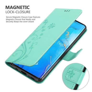 Oppo FIND X2 NEO Suojakuori Lompakkokotelo (Turkoosi)