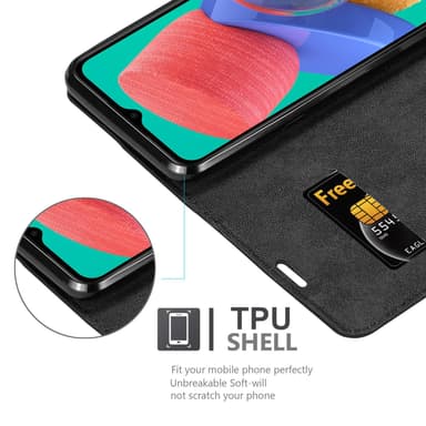 Samsung Galaxy M33 5G Suojakuori Lompakkokotelo (Musta)
