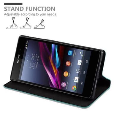 Sony Xperia Z1 Suojakuori Lompakkokotelo (Turkoosi)