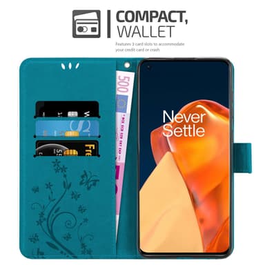 OnePlus 9 PRO Suojakuori Lompakkokotelo (Sininen)