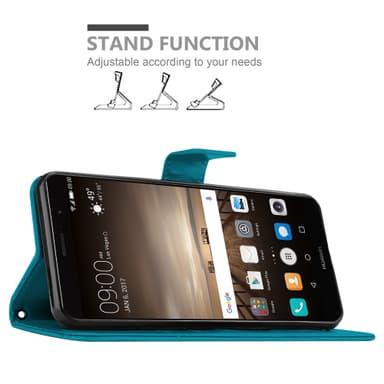 Huawei MATE 9 Suojakuori Lompakkokotelo (Sininen)