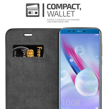 Honor 9 LITE Suojakuori Lompakkokotelo (Musta)