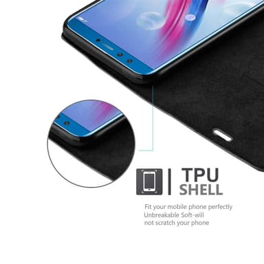 Honor 9 LITE Suojakuori Lompakkokotelo (Musta)