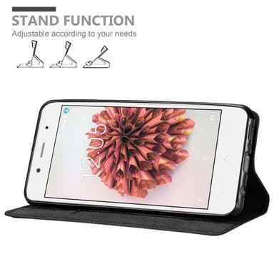BQ Aquaris X5 PLUS Suojakuori Lompakkokotelo (Musta)