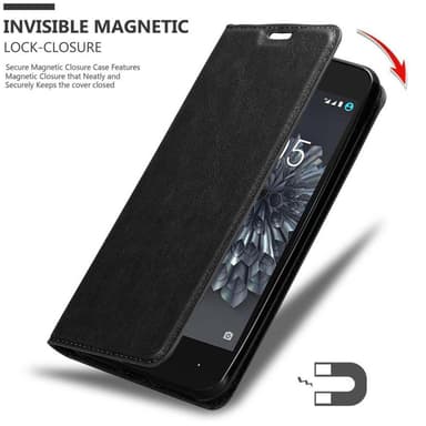 BQ Aquaris X5 PLUS Suojakuori Lompakkokotelo (Musta)