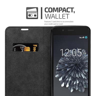 BQ Aquaris X5 PLUS Suojakuori Lompakkokotelo (Musta)