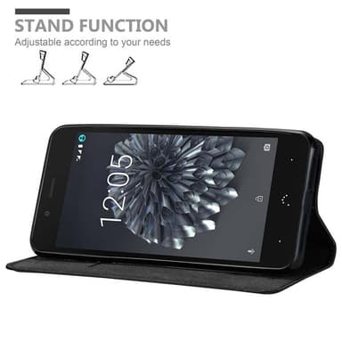BQ Aquaris X5 PLUS Suojakuori Lompakkokotelo (Musta)