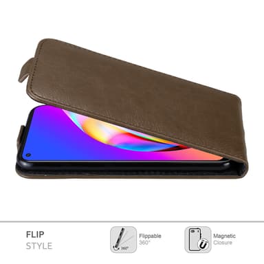 Oppo A94 5G Suojakuori Lompakkokotelo (Ruskea)