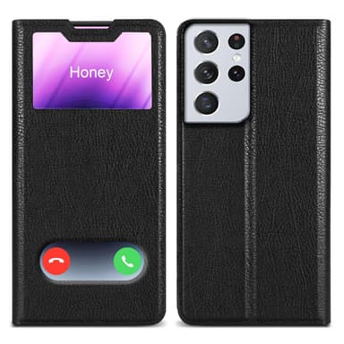 Lompakkokotelo Samsung Galaxy S21 ULTRA Case (Musta)