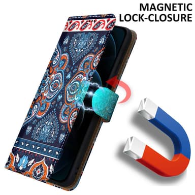 iPhone 12 PRO MAX Suojakuori Lompakkokotelo (Sininen)