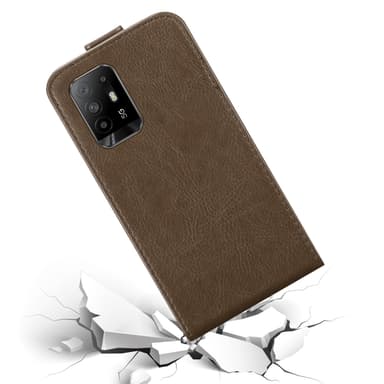 Oppo A94 5G Suojakuori Lompakkokotelo (Ruskea)