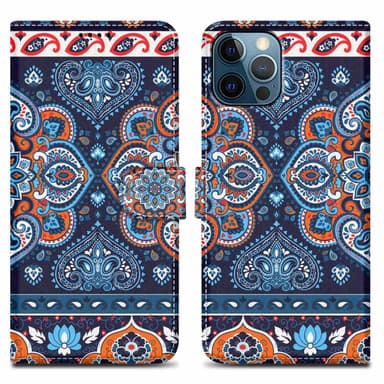 iPhone 12 PRO MAX Suojakuori Lompakkokotelo (Sininen)