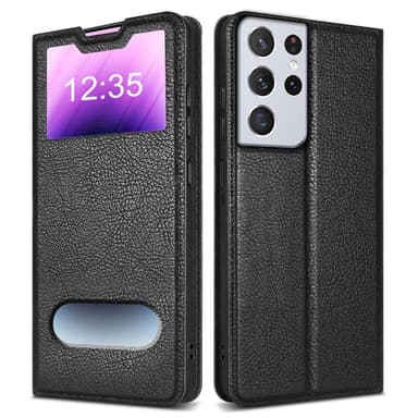 Lompakkokotelo Samsung Galaxy S21 ULTRA Case (Musta)