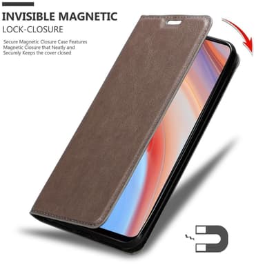 Oppo Reno4 PRO Suojakuori Lompakkokotelo (Ruskea)