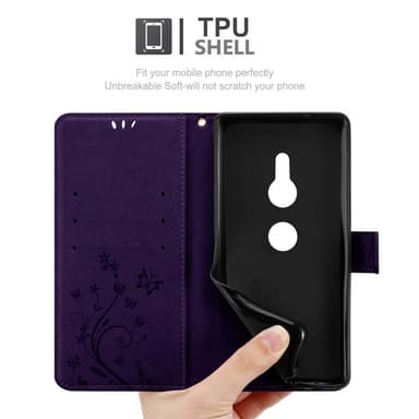 Sony Xperia XZ2 Suojakuori Lompakkokotelo (Violetti)