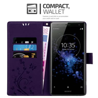 Sony Xperia XZ2 Suojakuori Lompakkokotelo (Violetti)