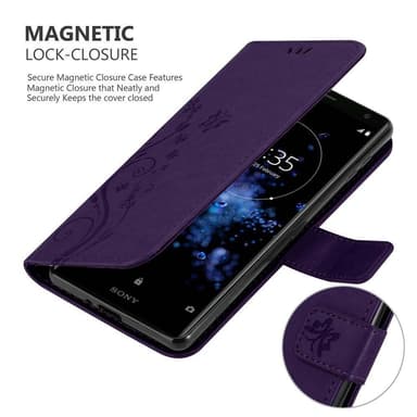 Sony Xperia XZ2 Suojakuori Lompakkokotelo (Violetti)