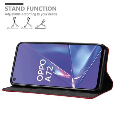 Oppo A52 Suojakuori Lompakkokotelo (Punainen)